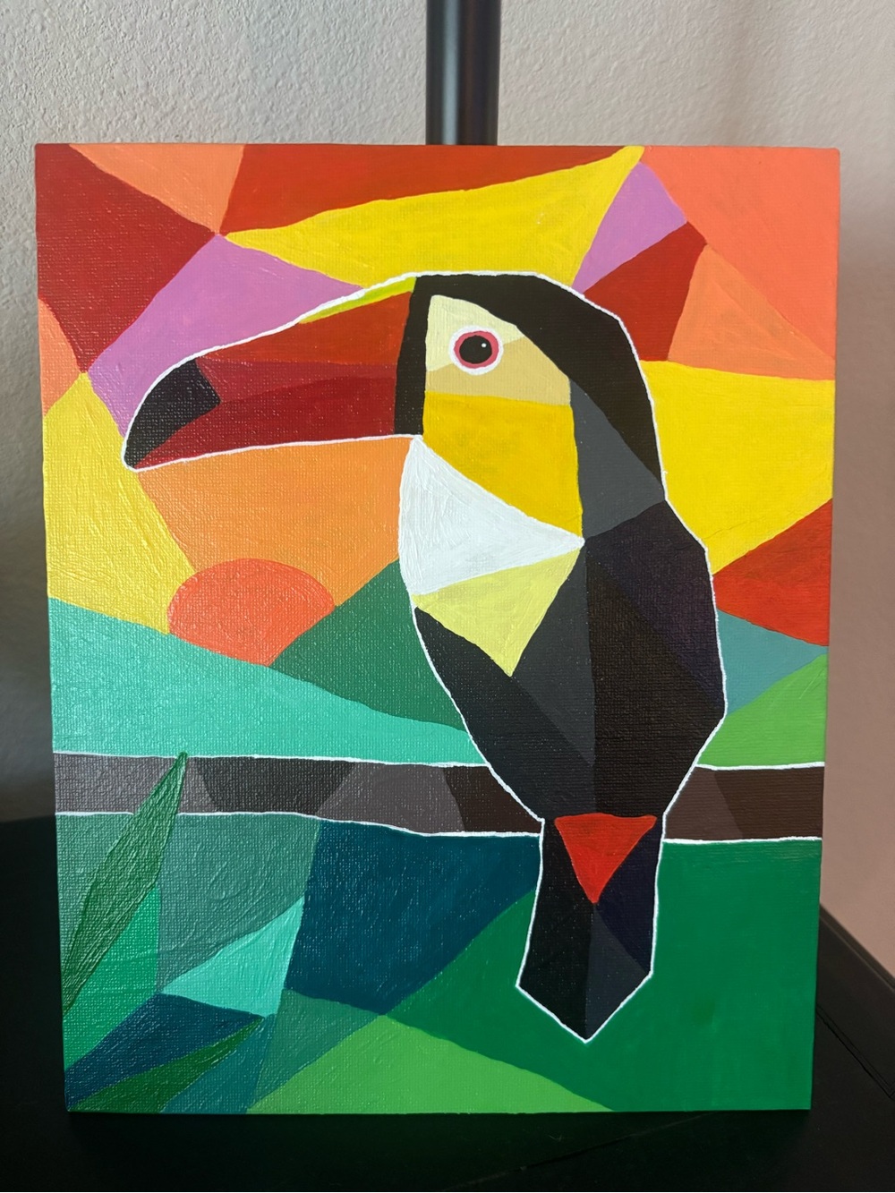 Geometric Toucan Painting (8”x 11”)